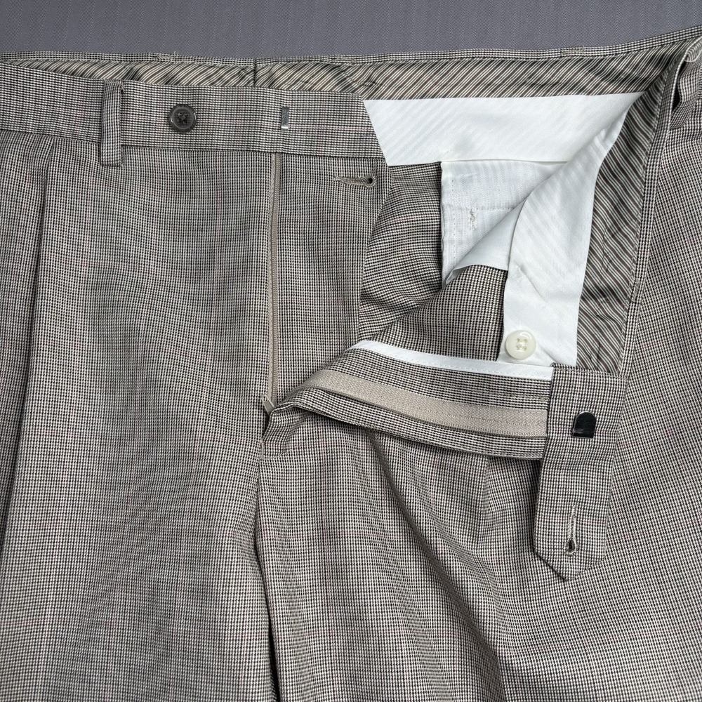 Lauren Ralph Lauren Mens Dress Pants 38x30 Gray Glen Plaid Cuffed - Picture 6 of 11